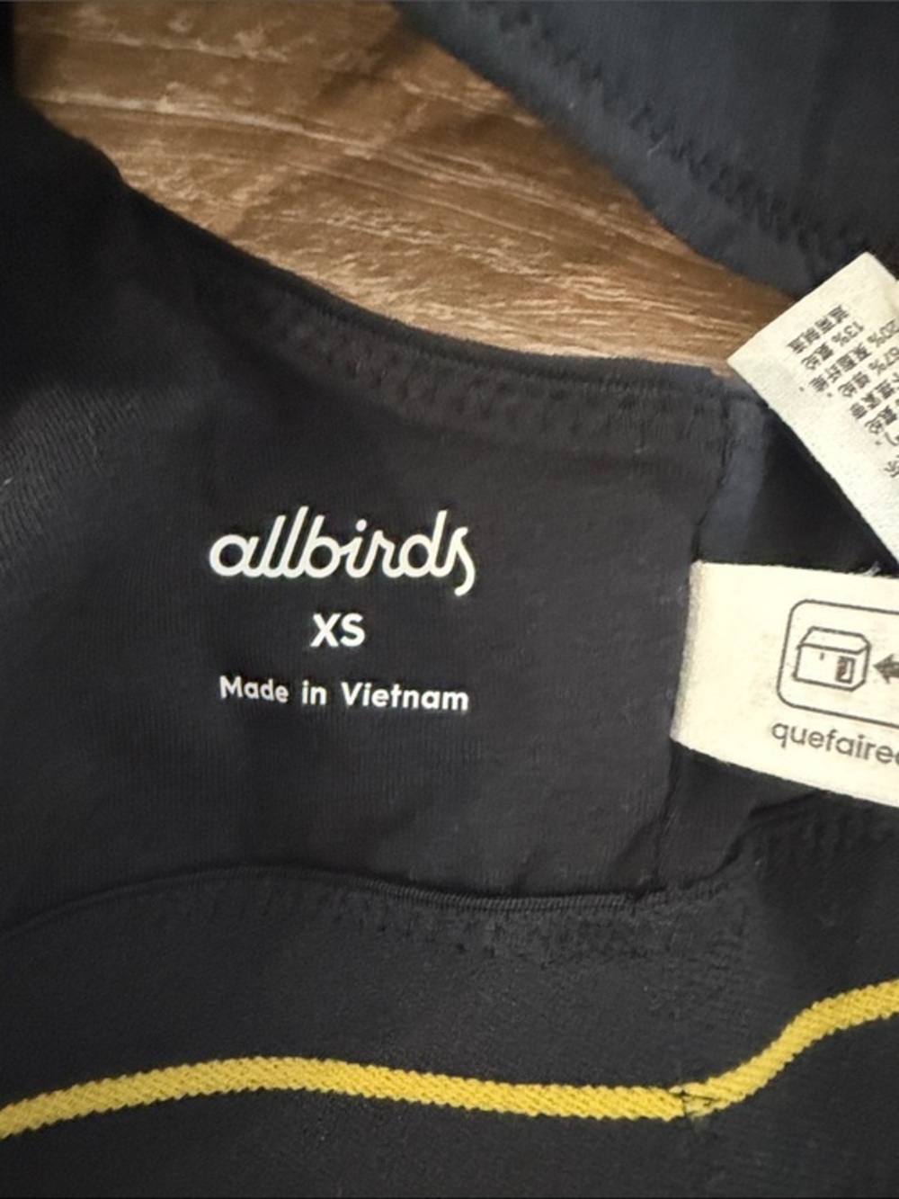 allbirds Black Adjustable Strap Bralette XS